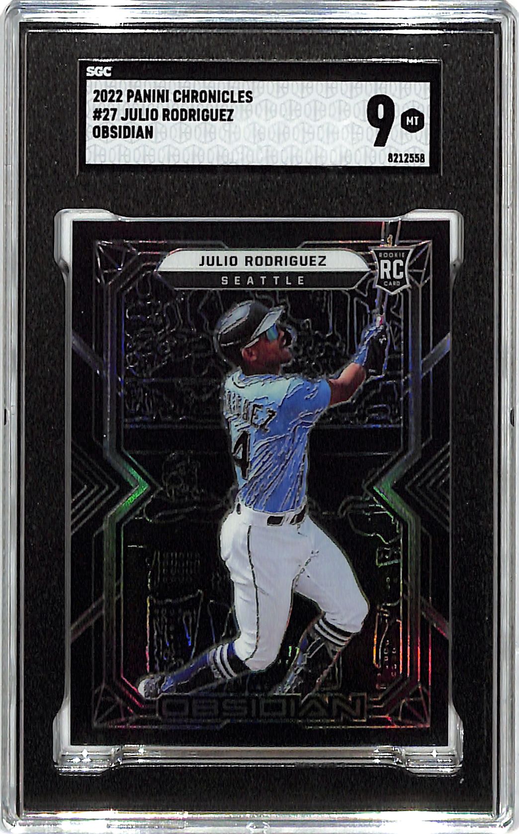 2022 Chronicles Julio Rodriguez Obsidian Rookie RC #27 SGC 9 Mariners
