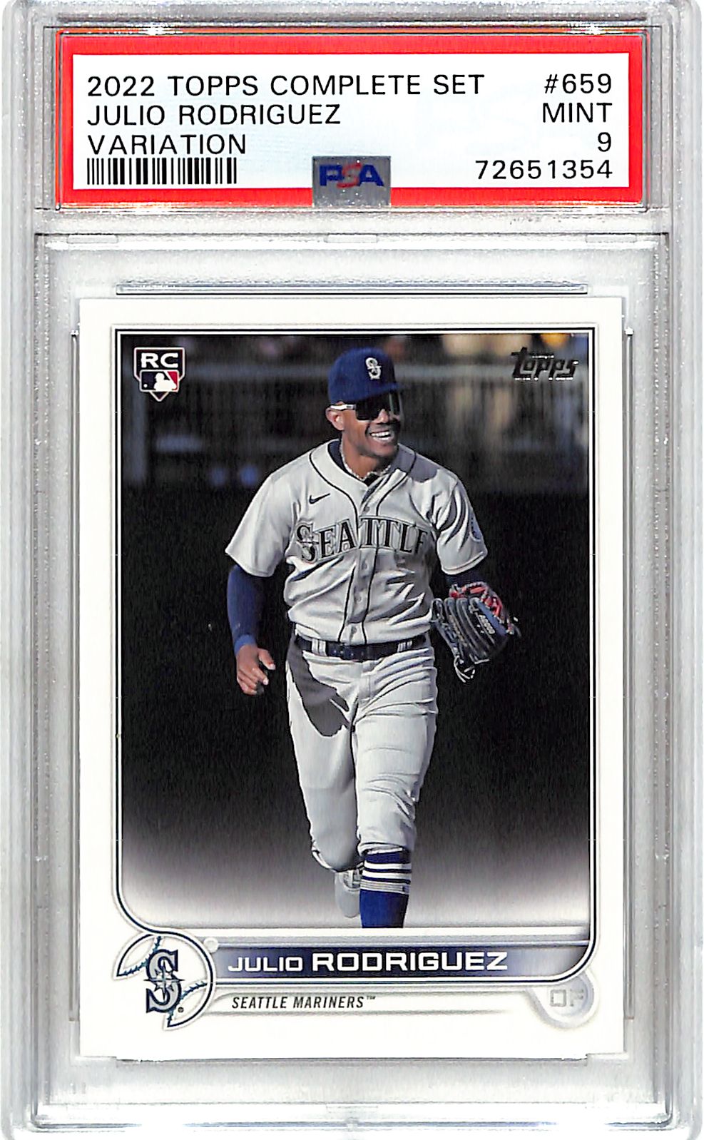 2022 Topps Complete Set Julio Rodriguez Rookie RC Variation PSA 9 Mariners
