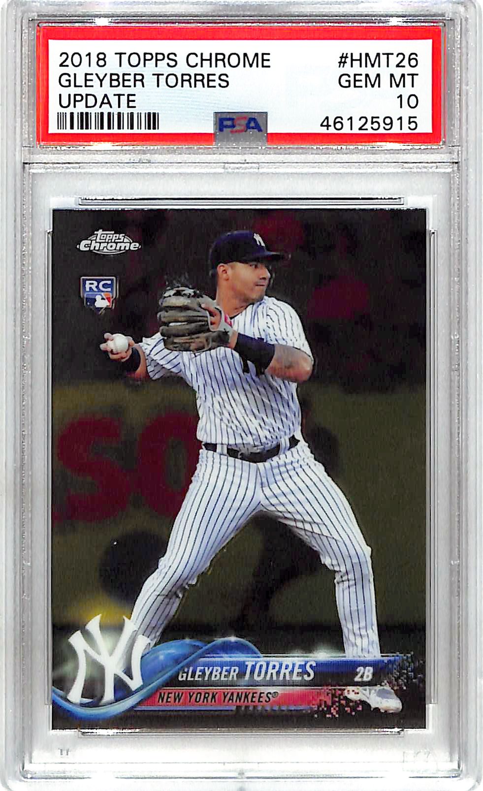 2018 Topps Chrome Update Gleyber Torres Rookie RC HMT26 PSA 10 Yankees