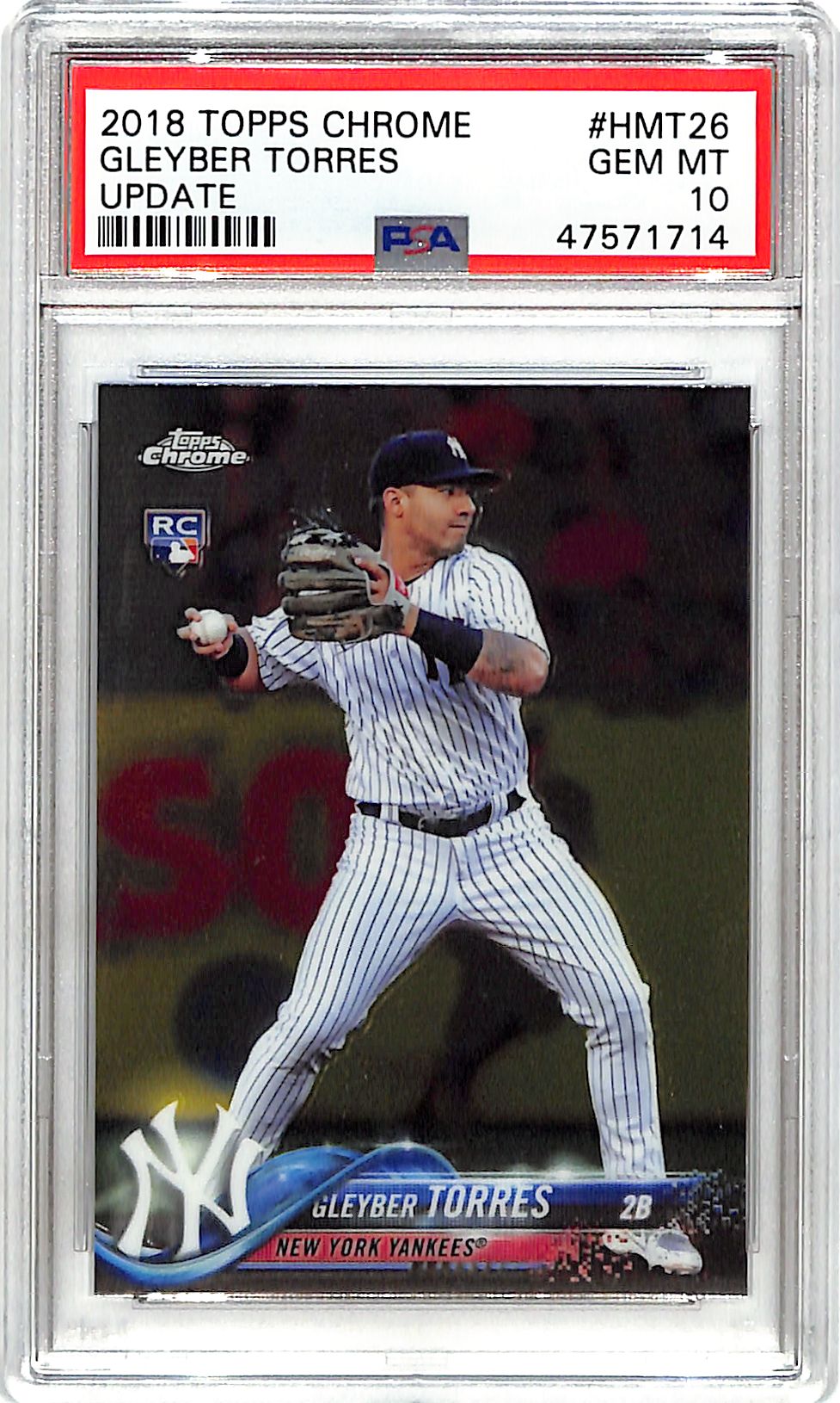 2018 Topps Chrome Update Gleyber Torres Rookie RC HMT26 PSA 10 Yankees