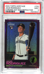 2022 Topps Herotage Julio Rodriguez Rookie RC Purple Refractor PSA 9 Mariners
