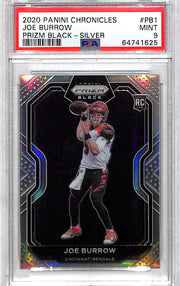 2020 Chronicles Joe Burrow Prizm Black Rookie RC Silver PSA 9 Bengals