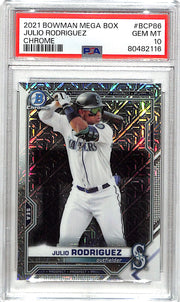2021 Bowman Chrome Julio Rodriguez Mega Box Mojo Refractor Rookie RC Prospect PSA 10 Mariners
