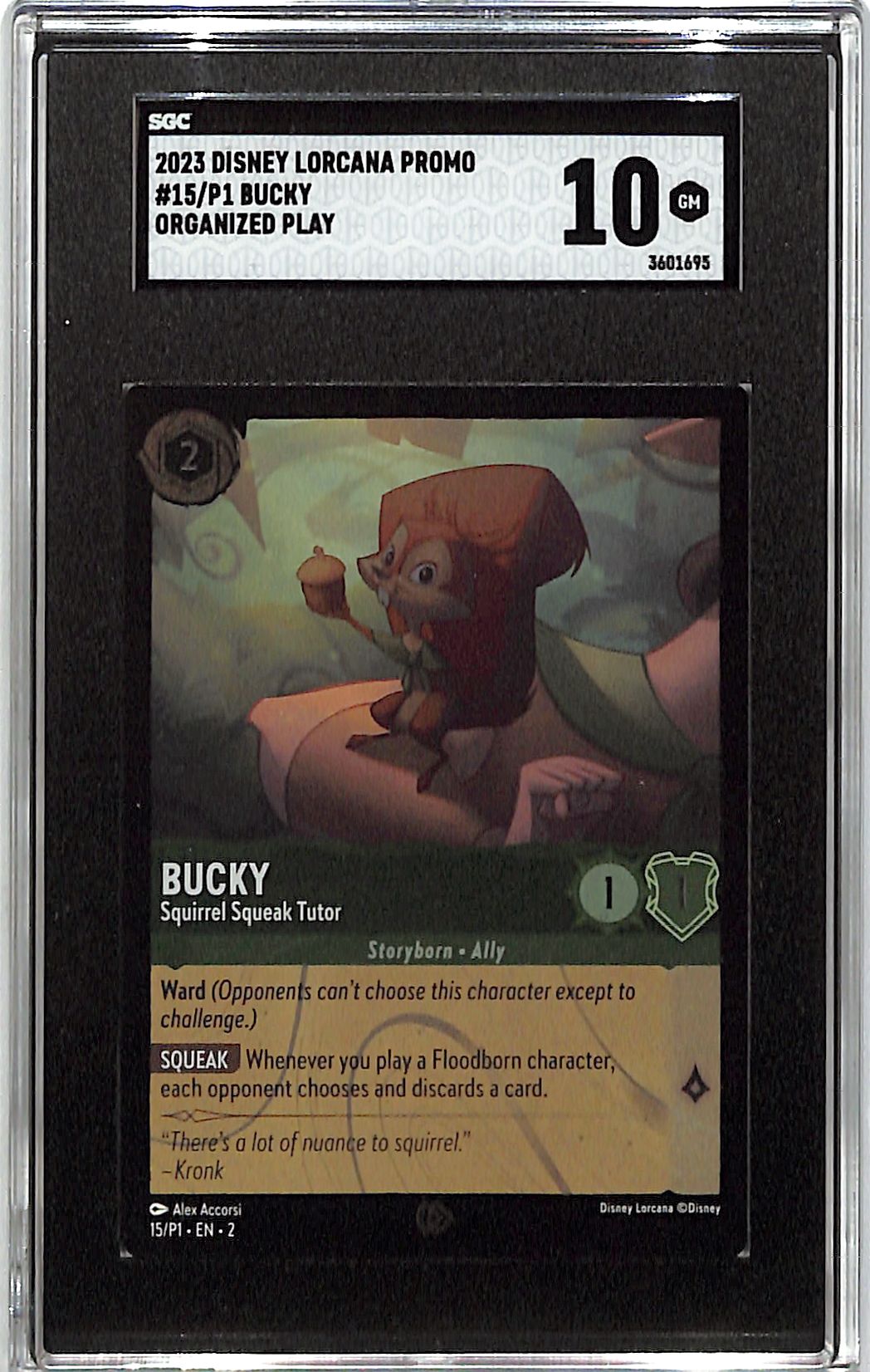 Disney Lorcana Bucky Promo Organized Play 2023 SGC 10 15/P1