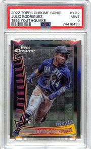 2022 Topps Chrome Sonic Julio Rodriguez Youthquake Rookie RC PSA 9 Mariners