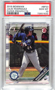 2019 Bowman Julio Rodriguez Rookie RC Prospect PSA 10 Mariners
