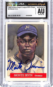 1992 Eclipse Metro League BPA Clapp Monte Irvin Auto Autograph CGC Authentic