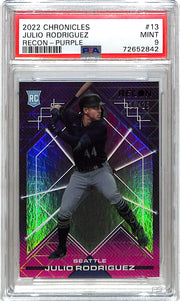 2022 Chronicles Julio Rodriguez Recon Rookie RC Purple /25 PSA 9 Mariners