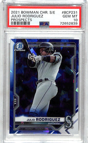 2021 Bowman Chrome Sapphire Julio Rodriguez Rookie RC Prospect PSA 10 Mariners