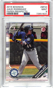 2019 Bowman Julio Rodriguez Rookie RC Prospect PSA 9 Mariners