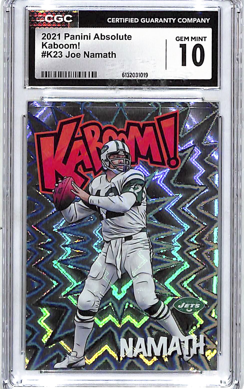 2021 Absolute Joe Namath Kaboom! #K23 CGC 10 Jets