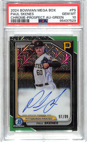 2024 Bowman Chrome Paul Skenes Auto Autograph Rookie RC Mega Box Mojo Green /99 PSA 10