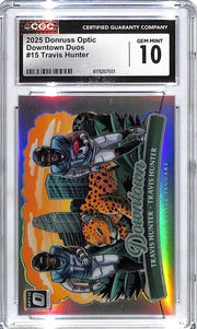 2025 Donruss Optic Travis Hunter Downtown Duos Rookie RC #15 CGC 10 Jaguars