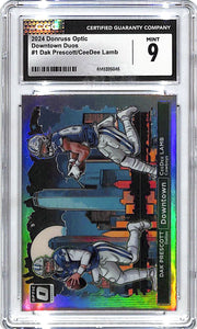 2024 Donruss Optic Dak Prescott CeeDee Lamb Downtown Duos #1 CGC 9 Cowboys