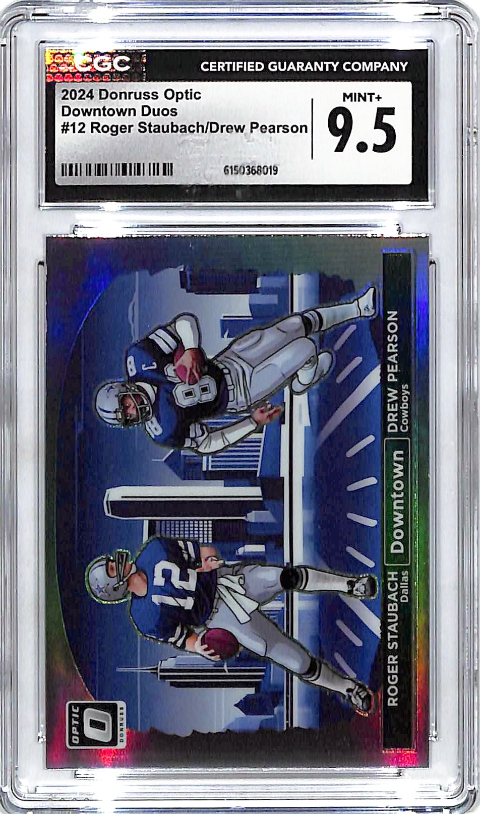 2024 Donruss Optic Roger Staubach Drew Pearson Downtown Duos #12 CGC 9.5 Cowboys