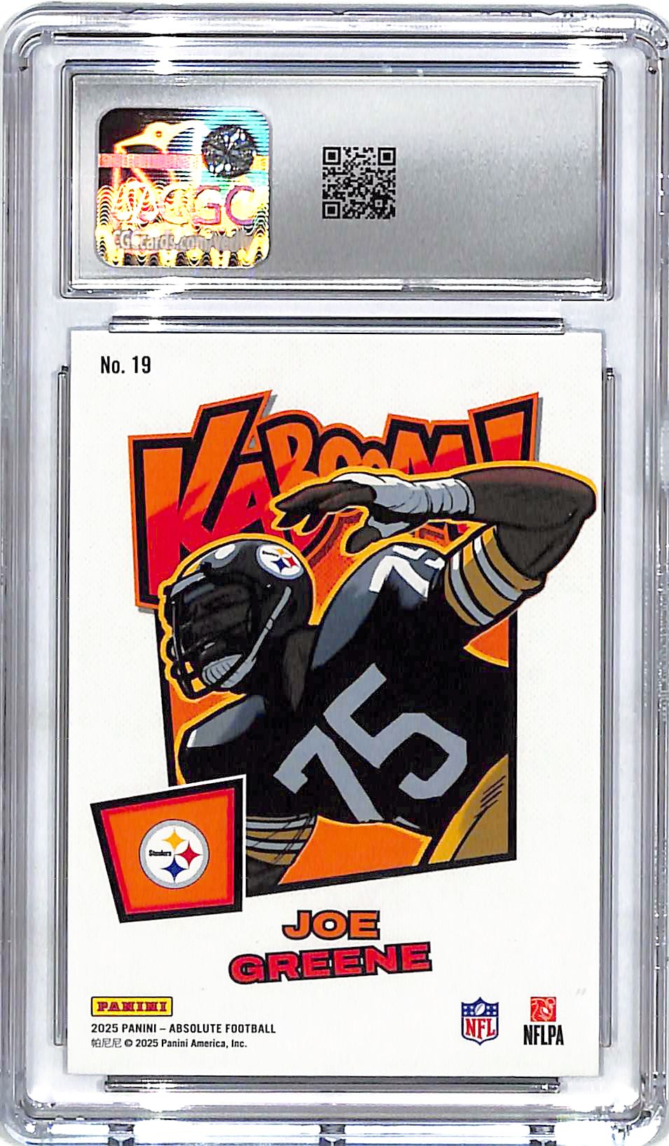 2025 Absolute Mean Joe Green Kaboom! Horizontal #19 CGC 9.5 Steelers