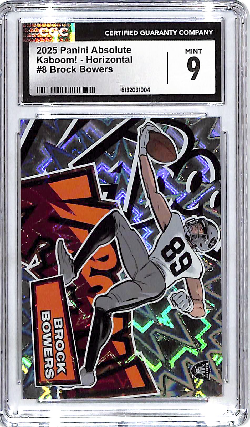 2025 Absolute Brock Bowers Kaboom! Horizontal #8 CGC 9 Raiders