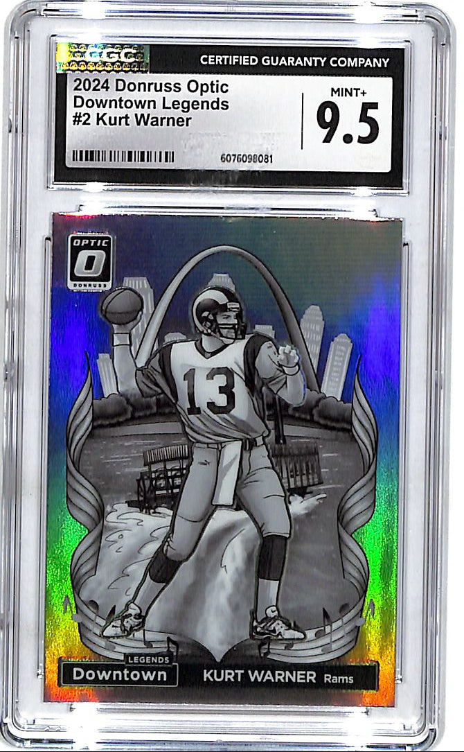 2024 Donruss Optic Kurt Warner Downtown Legends #2 CGC 9.5 Rams