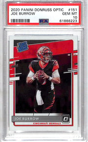 2020 Donruss Optic Joe Burrow Rated Rookie RC #151 PSA 10 Bengals