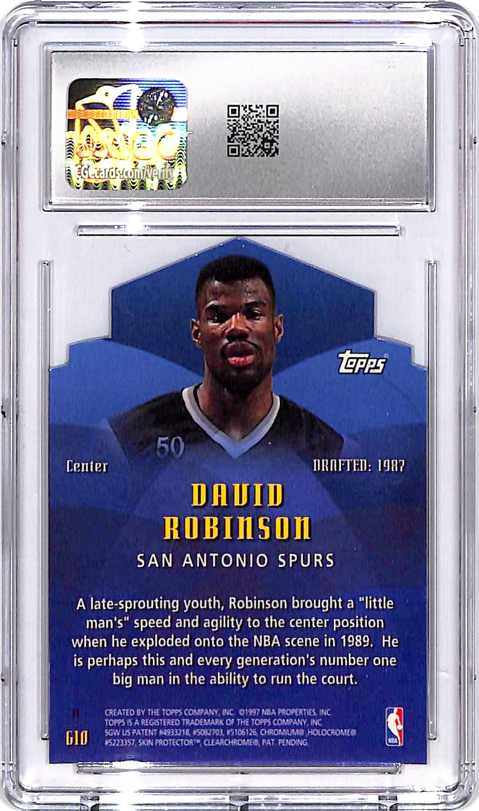 1997-98 Topps David Robinson Generations Refractor CGC 9 Spurs