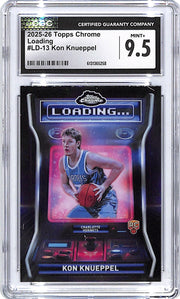 2025-26 Topps Chrome Koń Knueppel Loading Rookie RC #13 CGC 9.5 Hornets