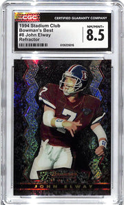1994 Stadium Club John Elway Bowmans Best Refractor CGC 8.5 Broncos