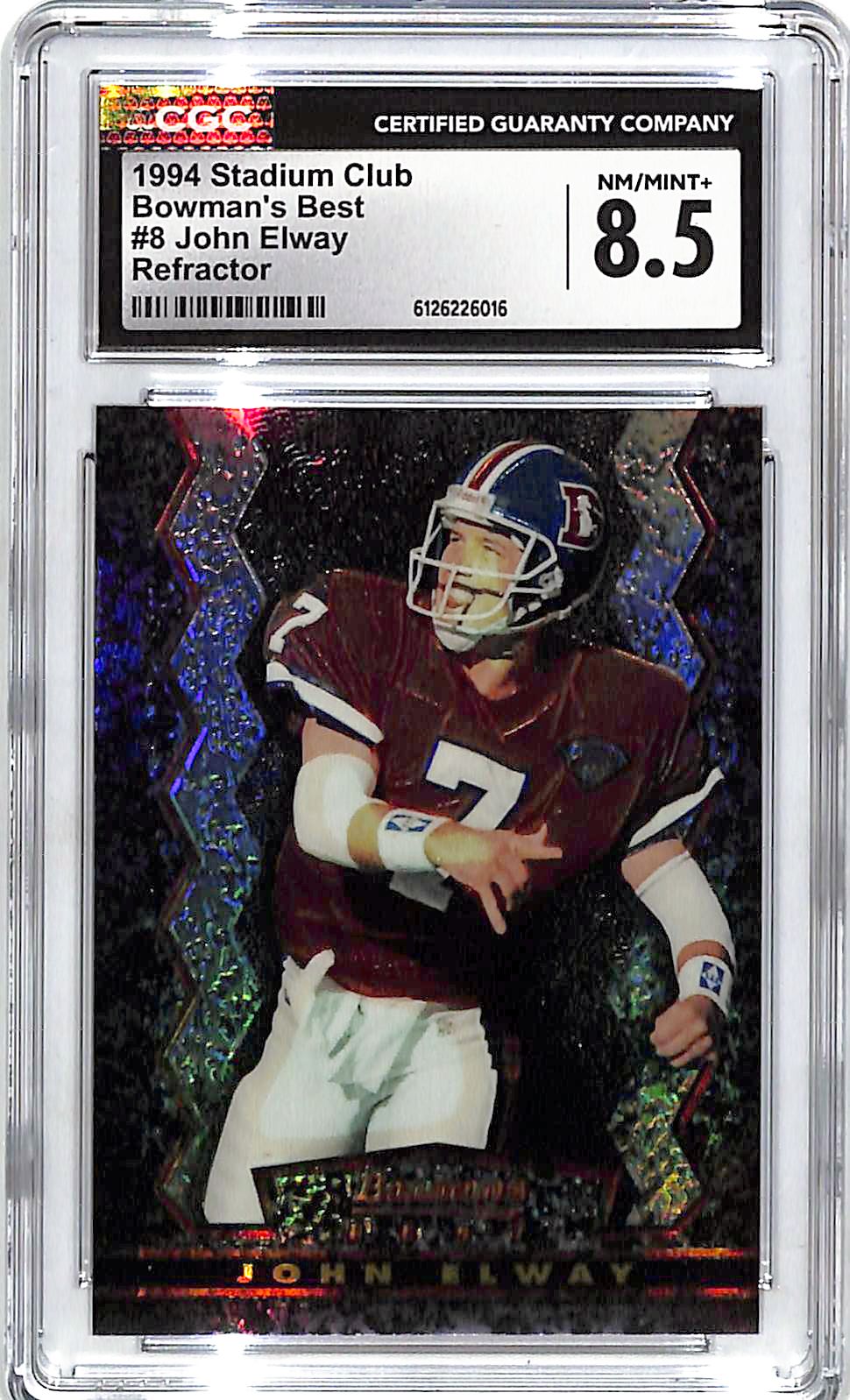 1994 Stadium Club John Elway Bowmans Best Refractor CGC 8.5 Broncos