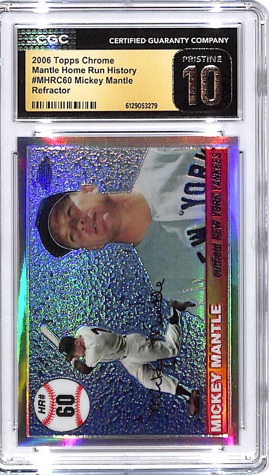 2006 Topps Chrome Mickey Mantle Home Run History Refractor 60 /500 CGC 10 Pristine