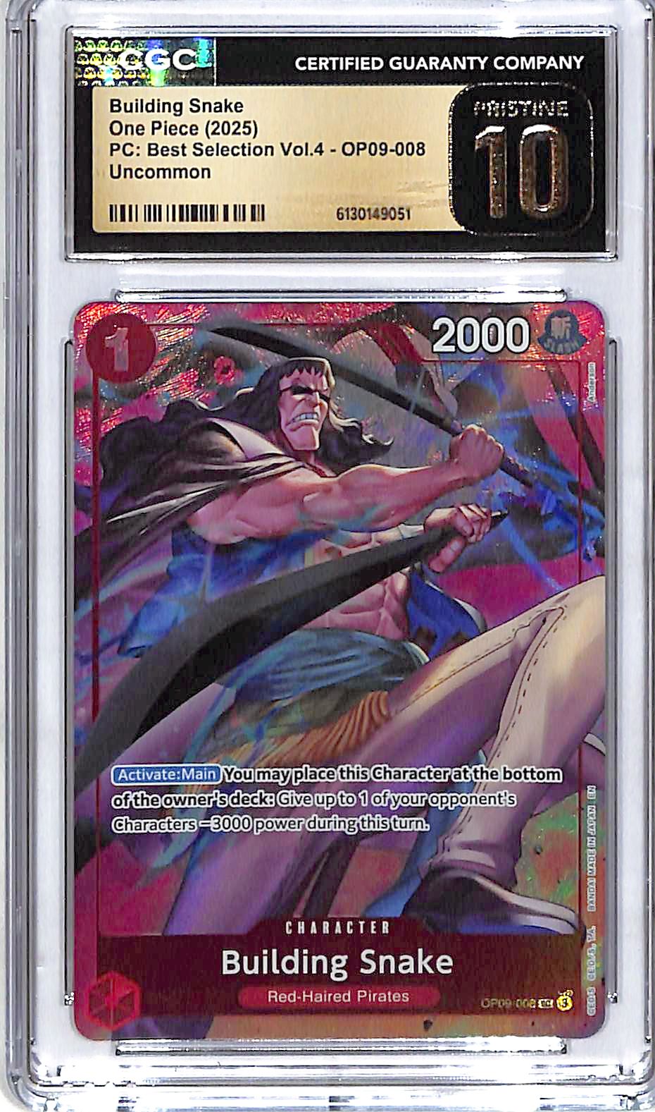 One Piece PC Best Selections Vol 4 OP09 Building Snake 008 CGC 10 Pristine