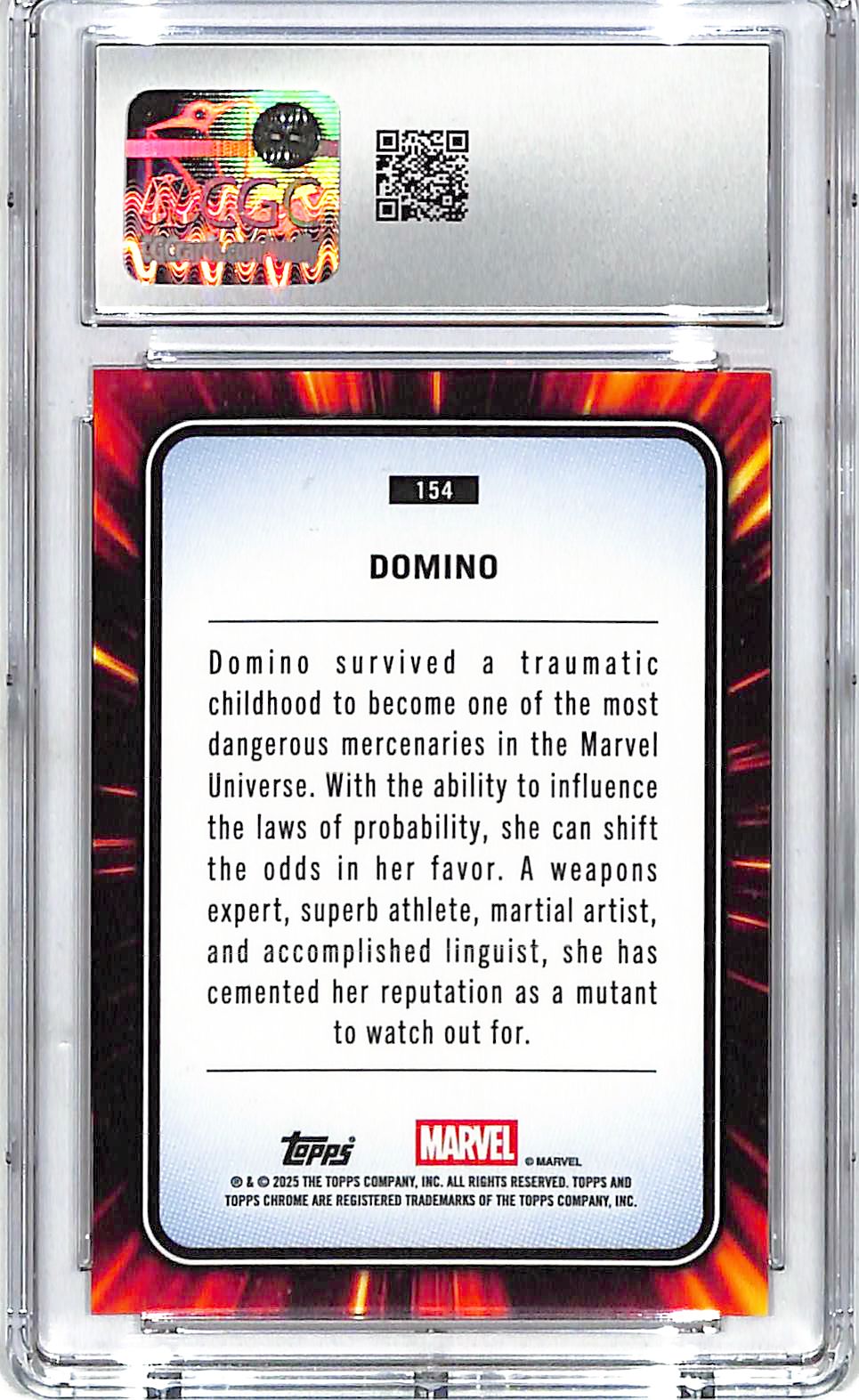 2025 Topps Chrome Marvel Domino Rose Gold Mini Diamond Refractor /40 CGC 10