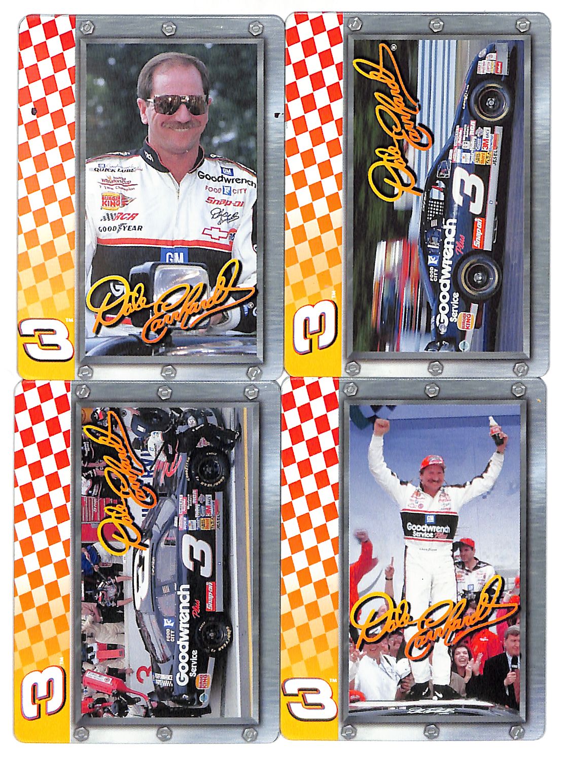 1998 Dale Earnhardt Burger King ALL-Metal Collectors Cards #1-4 Sealed Packs