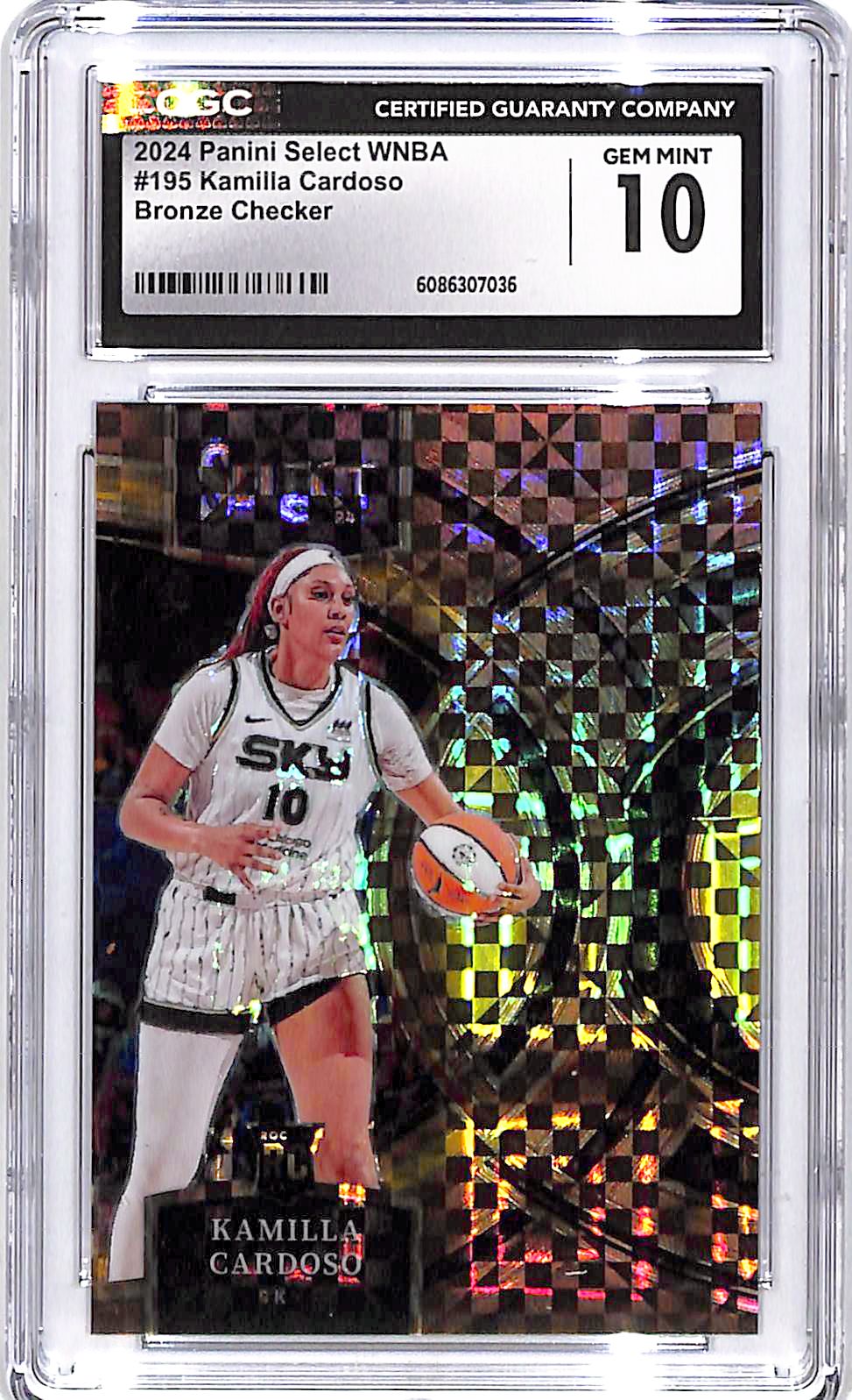 2024 Select WNBA Kamilla Cardoso Rookie RC Bronze Checker /49 CGC 10
