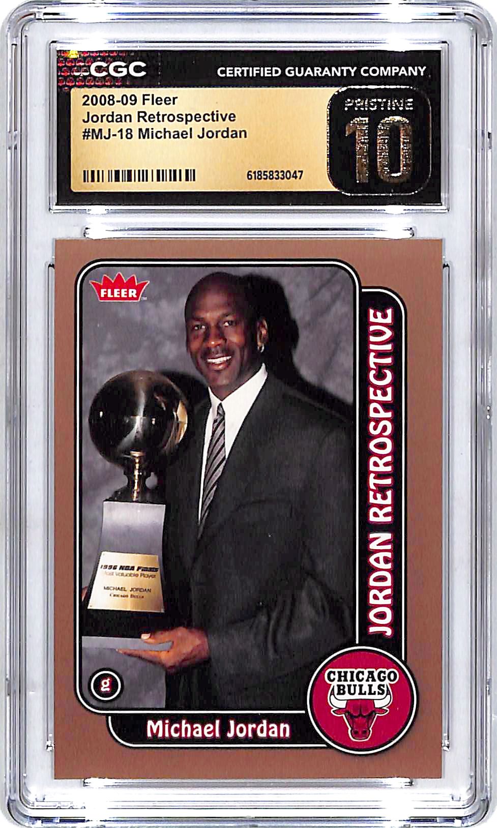 2008-09 Fleer Jordan Retrospectives Michael Jordan CGC 10 Pristine Bulls