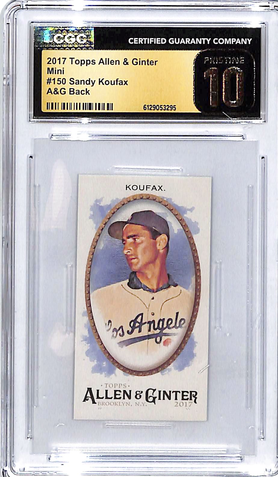2017 Topps Allen and Ginter Sandy Koufax Mini A&G Back CGC 10 Pristine Dodgers