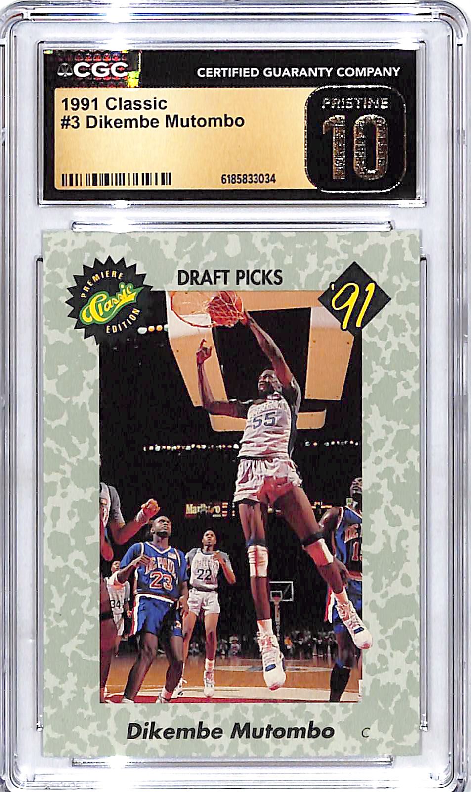 1991 Classics Dikembe Mutombo #3 CGC 10 Pristine