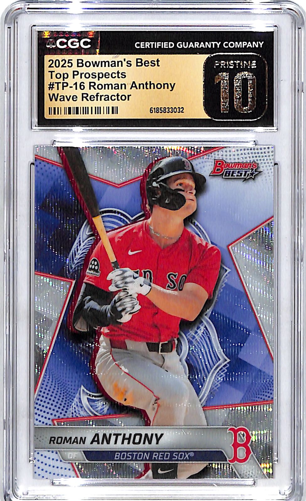 2025 Bowmans Best Roman Anthony Top Prospect Rookie RC Wave Refractor CGC 10 Pristine Red Sox
