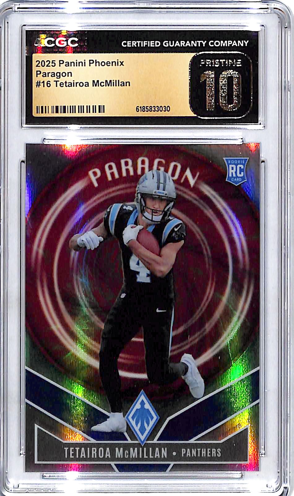 2025 Phoenix Tetairoa McMillan Paragon Rookie RC CGC 10 Pristine Panthers