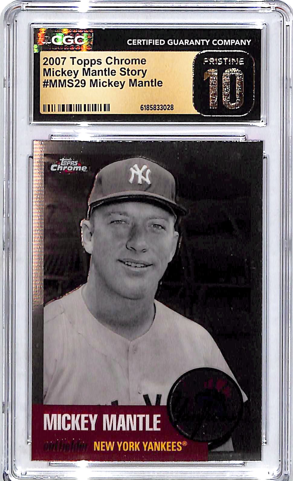 2007 Topps Chrome Mickey Mantle Story CGC 10 Pristine Yankees