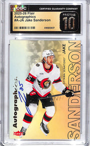 2025-26 Flair Jake Sanderson Autographics Auto CGC 10 Pristine Senators