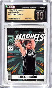 2024-25 Donruss Luka Doncic Net Marvels #1^ CGC 10 Pristine Mavericks