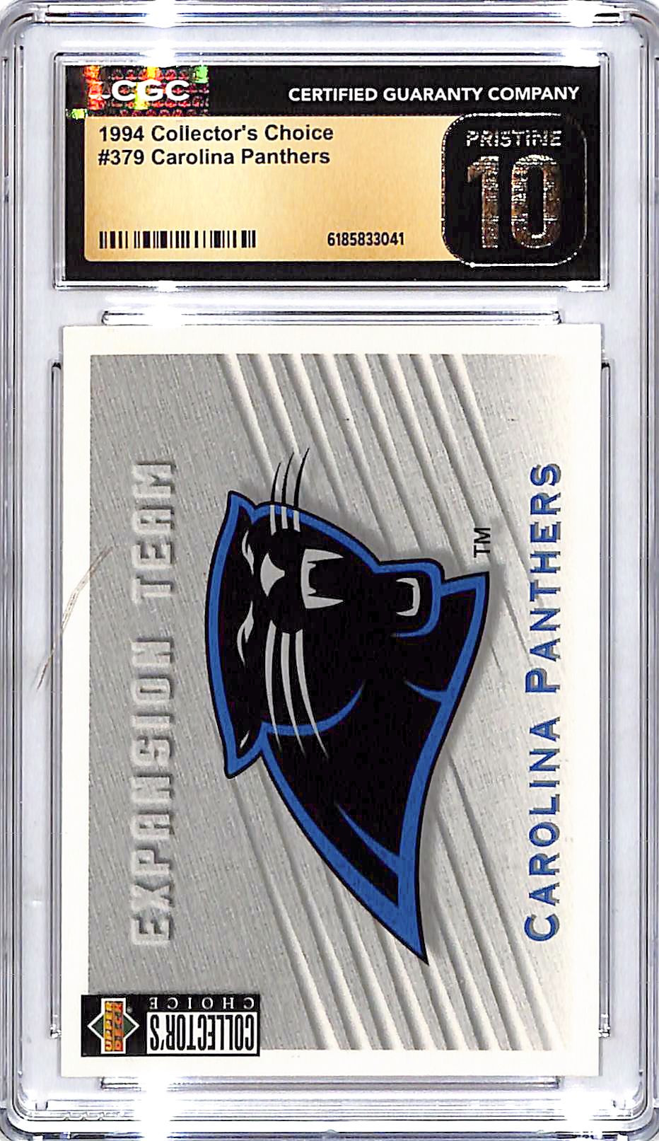1994 Collectors Choice Carolina Panthers Logo #379 CGC 10 Pristine