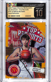 2025 Topps Chrome Mcdonalds Nikola Bundalo Top Recruits Gold Refractor /50 CGC 10 Pristine