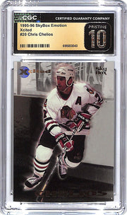 1995-96 SkyBox Emotion Chris Chelios Xcited CGC Pristine 10 Blackhawks