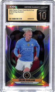 2025 Prizm World Cup Erling Haaland Silver #136 CGC 10 Pristine Manchester City