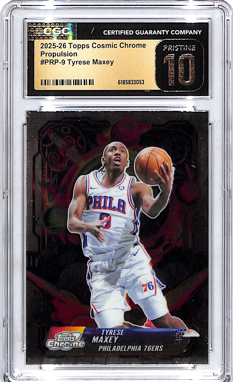 2025-26 Topps Chrome Cosmic Tyrese Maxey Propulsion CGC 10 Pristine 76ers