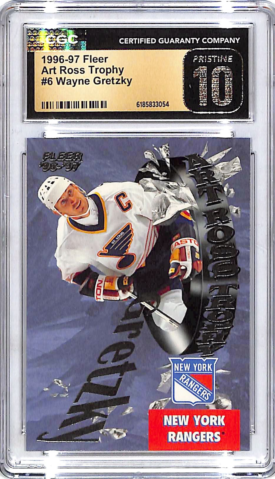 1996-97 Fleer Wayne Gretzky Art Ross Trophy #6 CGC 10 Pristine Rangers