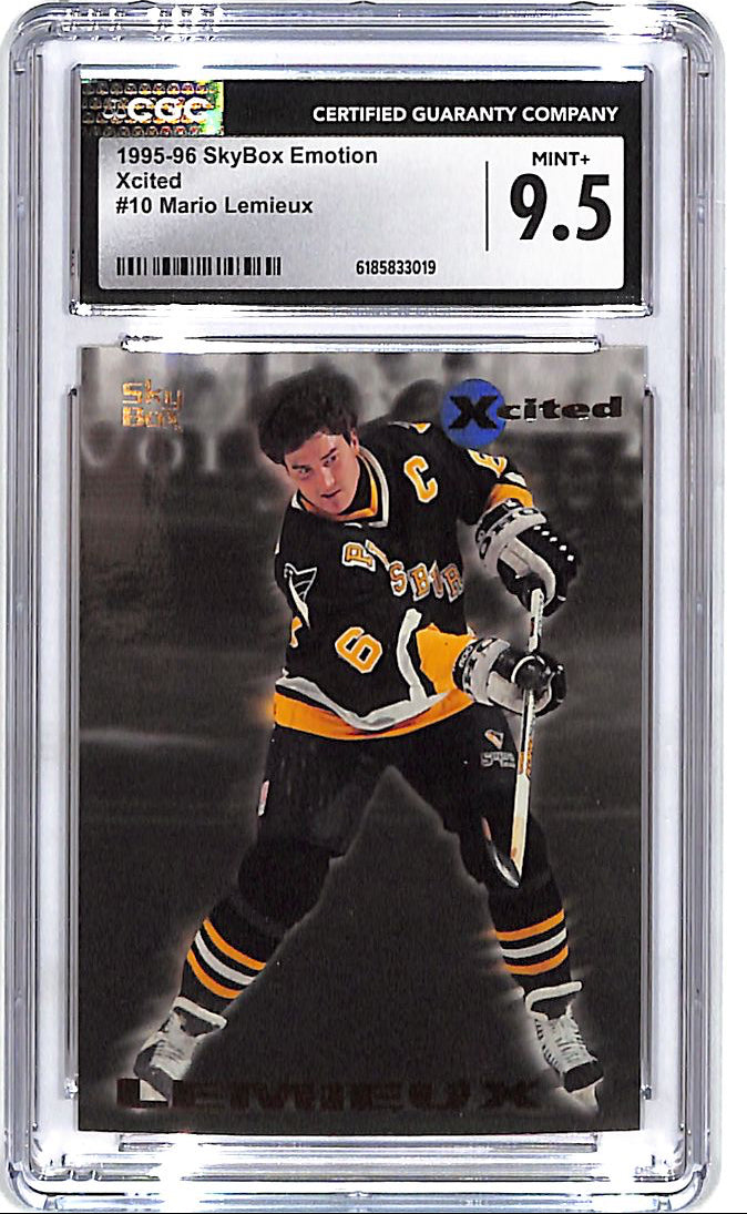 1995-96 SkyBox Emotion Mario Lemieux Xcited #10 CGC 9.5 Penguins