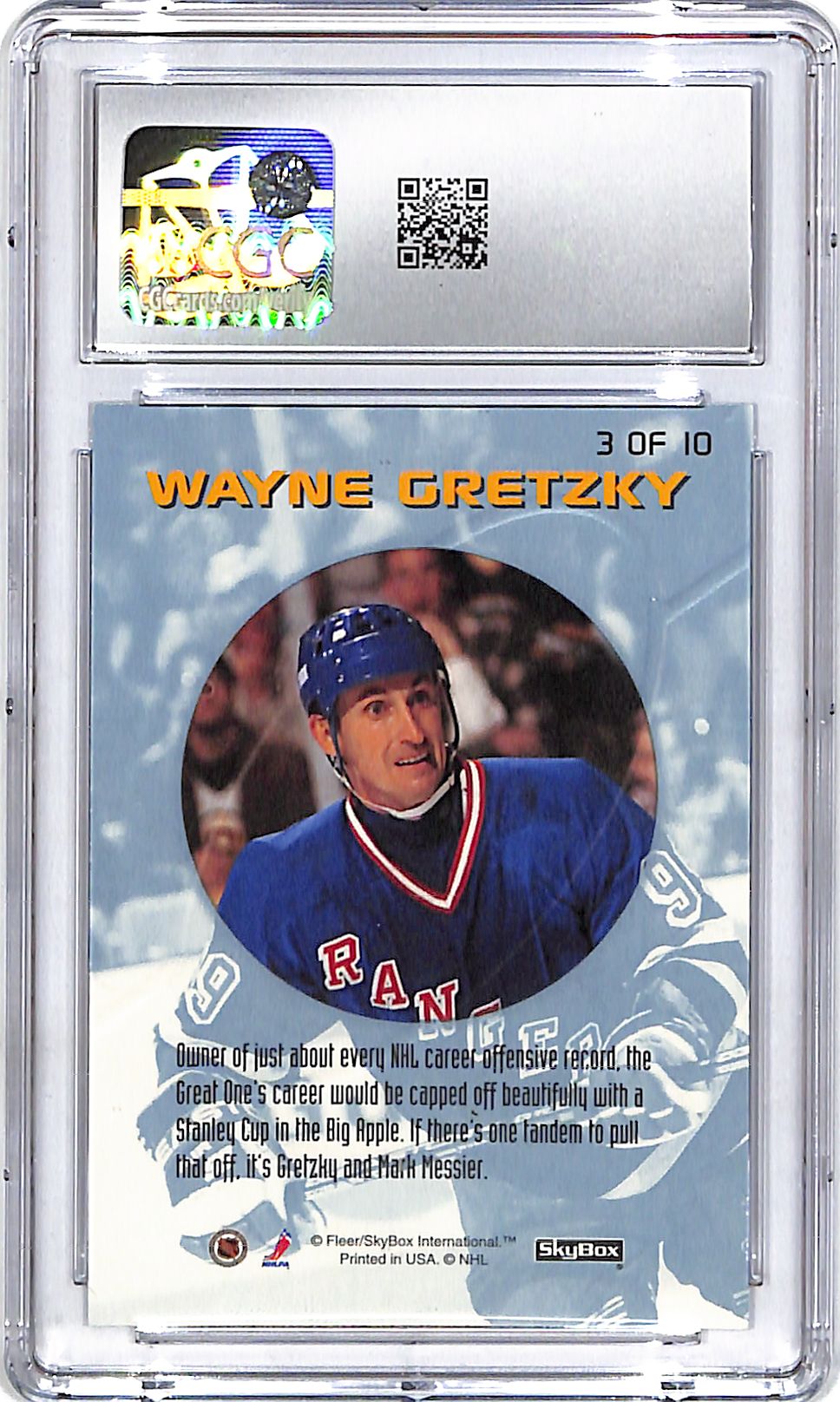 1996-97 SkyBox Impact Wayne Gretzky Countdown to Impact #3 CGC 9.5 Rangers