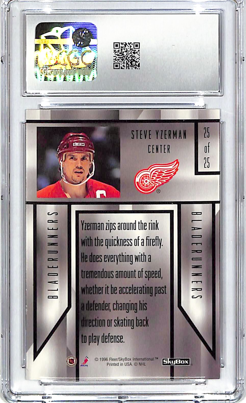 1996-97 SkyBox Impact Steve Yzerman BladeRunners #25 CGC 9 Red Wings