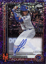 2025 Topps Chrome Luisangel Acuna Auto Autograph Rookie RC Magenta Speckle Refractor /299